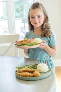 Upgrade Your Child'S Dining Experience, Slide-Resistant Bamboo Plates, Designed for Ages 3+ to Prevent Slipping and Sliding for Effortless Use of Utensils (Dog Design)