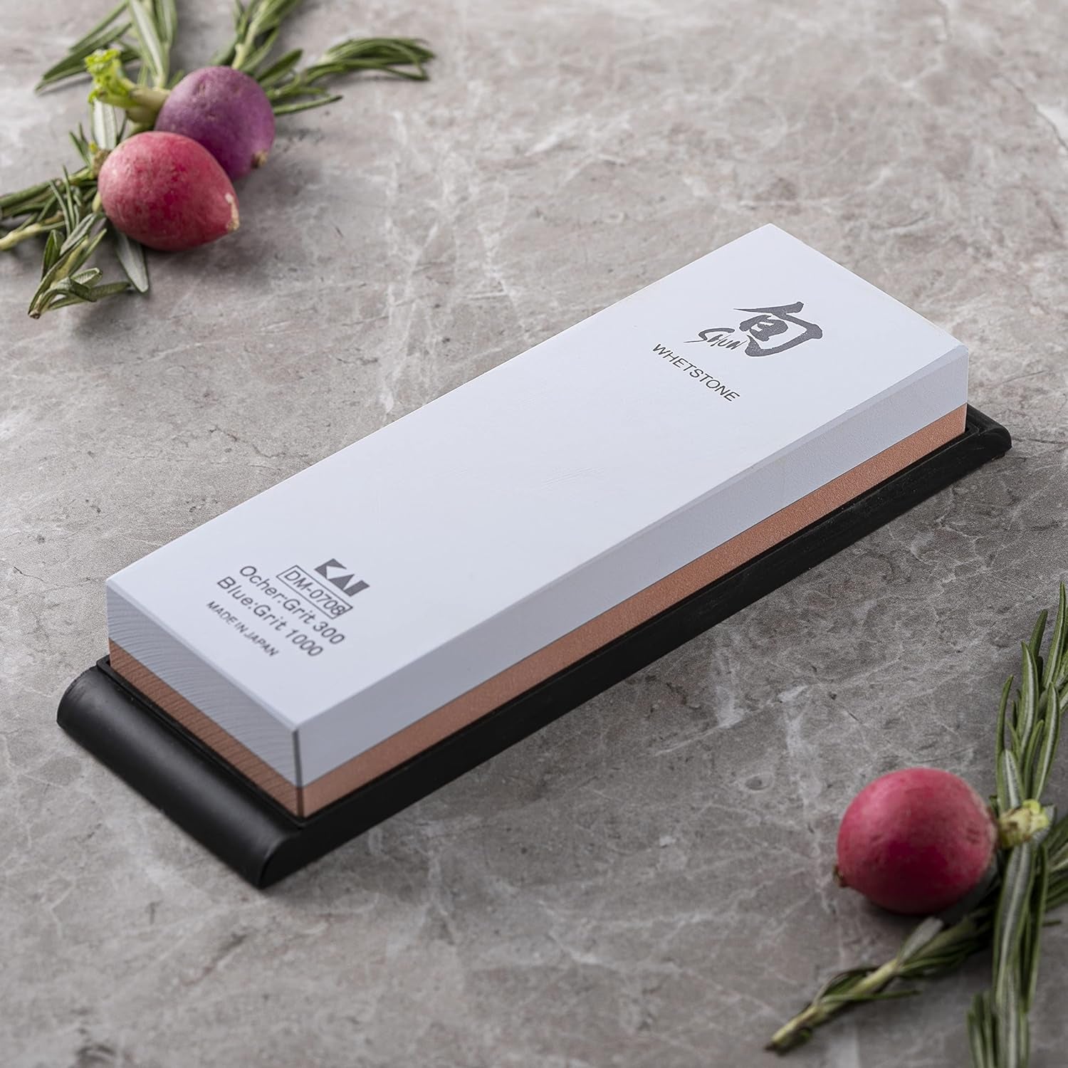 Combination Whetstone for Knife Sharpening, 300 and 1000 Grit, DM0708, 6", Light Gray