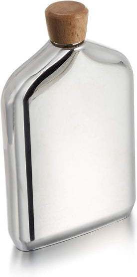 Vie Collection Flask | 8-Ounce Liquor Flask for Men | Leakproof Drinking Flask | Made with Acacia Wood and Stainless Steel | Hip Flask for Wedding Party Gift Outdoor Activities