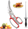 Latest 2023 Heavy Duty Kitchen Shears,All Purpose Cooking Tool, Bone Cutting Multi-Purpose Scissors for Poultry/Chicken/Turkey/Fish/Vegetables(+Sharpener Rod)