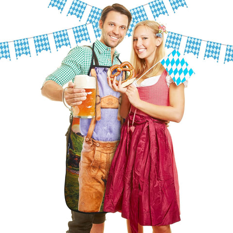 Image of 4 Pcs Oktoberfest Apron Oktoberfest Party Decorations German Kitchen Apron Outfit Costume for Bavarian Beer Festival