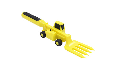 Image of - Toddler Utensils Made in USA - Construction Silverware for Toddlers - Construction Utensils for Kids - Construction Eating Set with Excavator Fork and Spoon - Constructive Eats