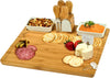 Large Bamboo Cheese Board/Charcuterie Platter with 4 Stainless Steel Tools, 2 Ceramic Trays & Cheese Markers -16" X 13"- Designed & Quality Checked in USA