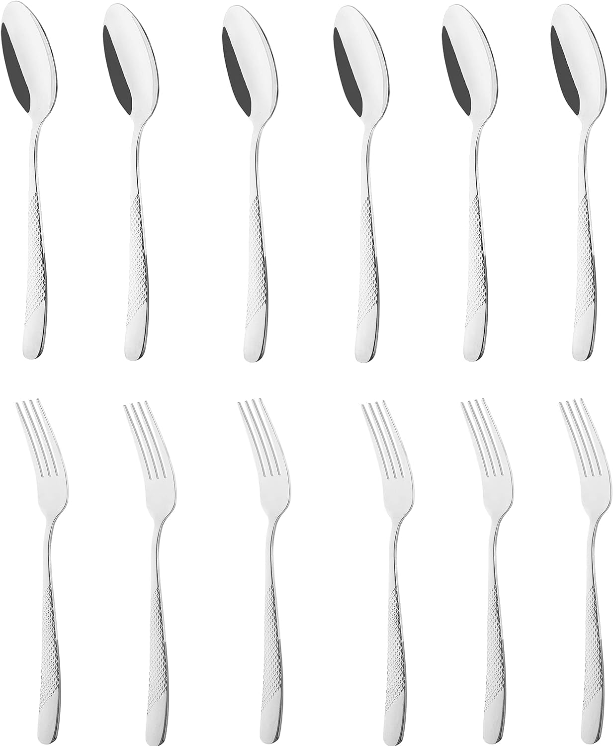 12 Pcs Spoon and Fork Set 6 Silverware Forks and 6 Silverware Spoons, Music Note Stainless Steel Flatware Cutlery Set, Silverware Flatware Fork and Spoon Dishwasher Safe for Home Kitchen Restaurant