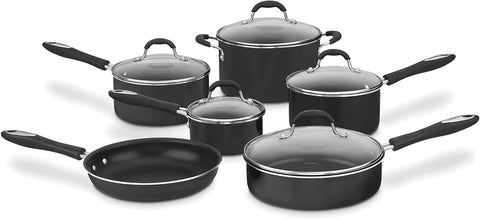 Image of 11-Piece Nonstick Cookware Set, Black, 55-11BK