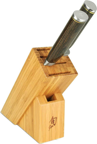 Image of Premier Build-A-Block Set; Includes 8-Inch Chef’S Knife, Hand-Hammered Tsuchime Finish, VG-MAX Steel Core, Damascus Cladding; Includes Honing Steel and Sustainable Bamboo Slimline Knife Block