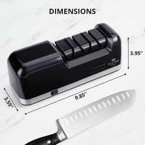 Professional Electric Knife Sharpener | 3 Stage Chef Knife Sharpening Tool for Kitchen Knives, Pocket Knife Scissors & Serrated Blades | Diamond Coated Abrasives & Precision Angle Guides