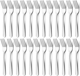 24 Pieces Dinner Forks Set, 8.2-Inch Stainless Steel Forks Silverware, Flatware/Salad Forks, Table Forks, Mirror Polished, Dishwasher Safe, Use for Home, Kitchen or Restaurant