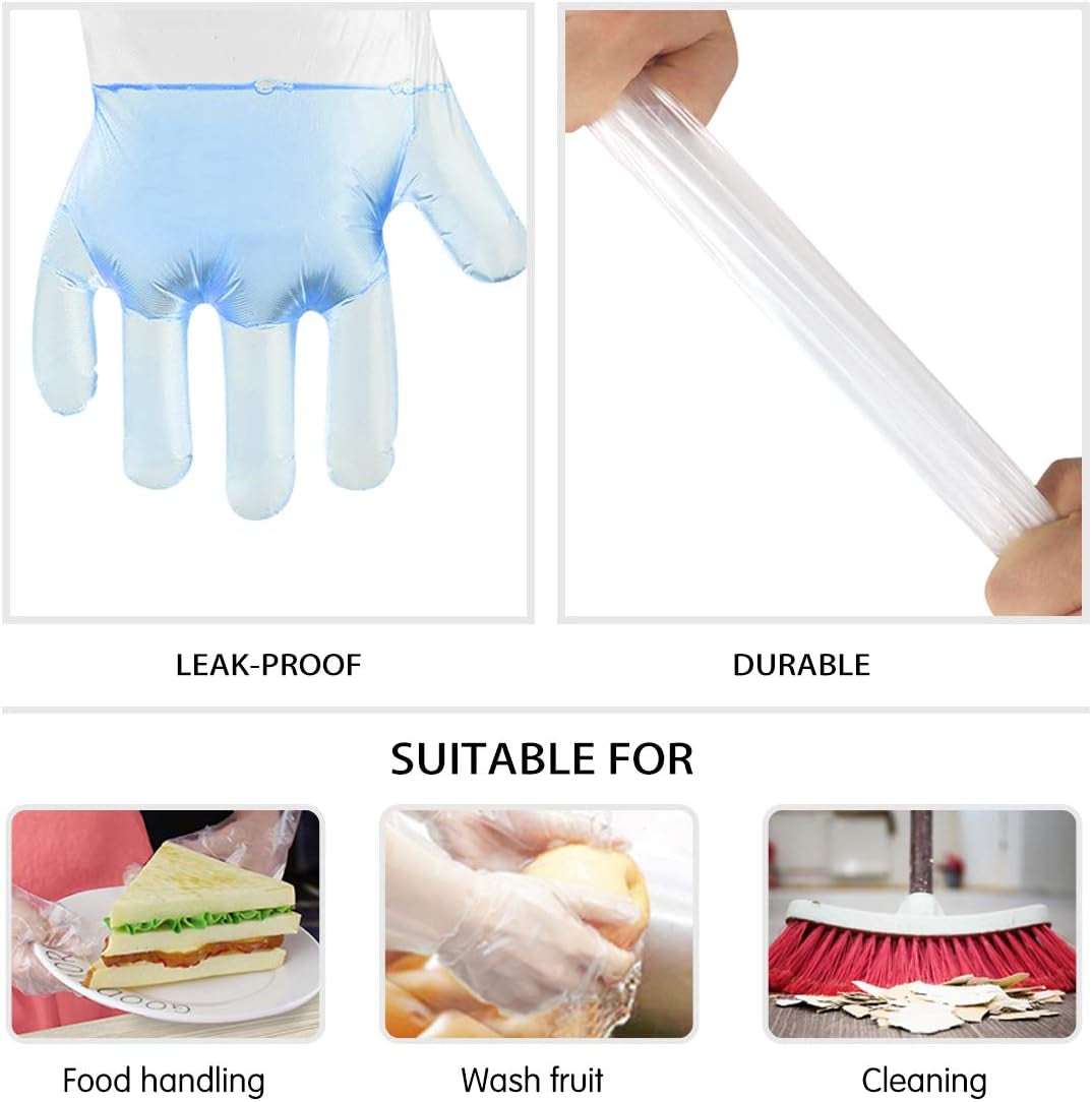 Disposable Gloves, Plastic Gloves for Kitchen Cooking Cleaning Food Handling