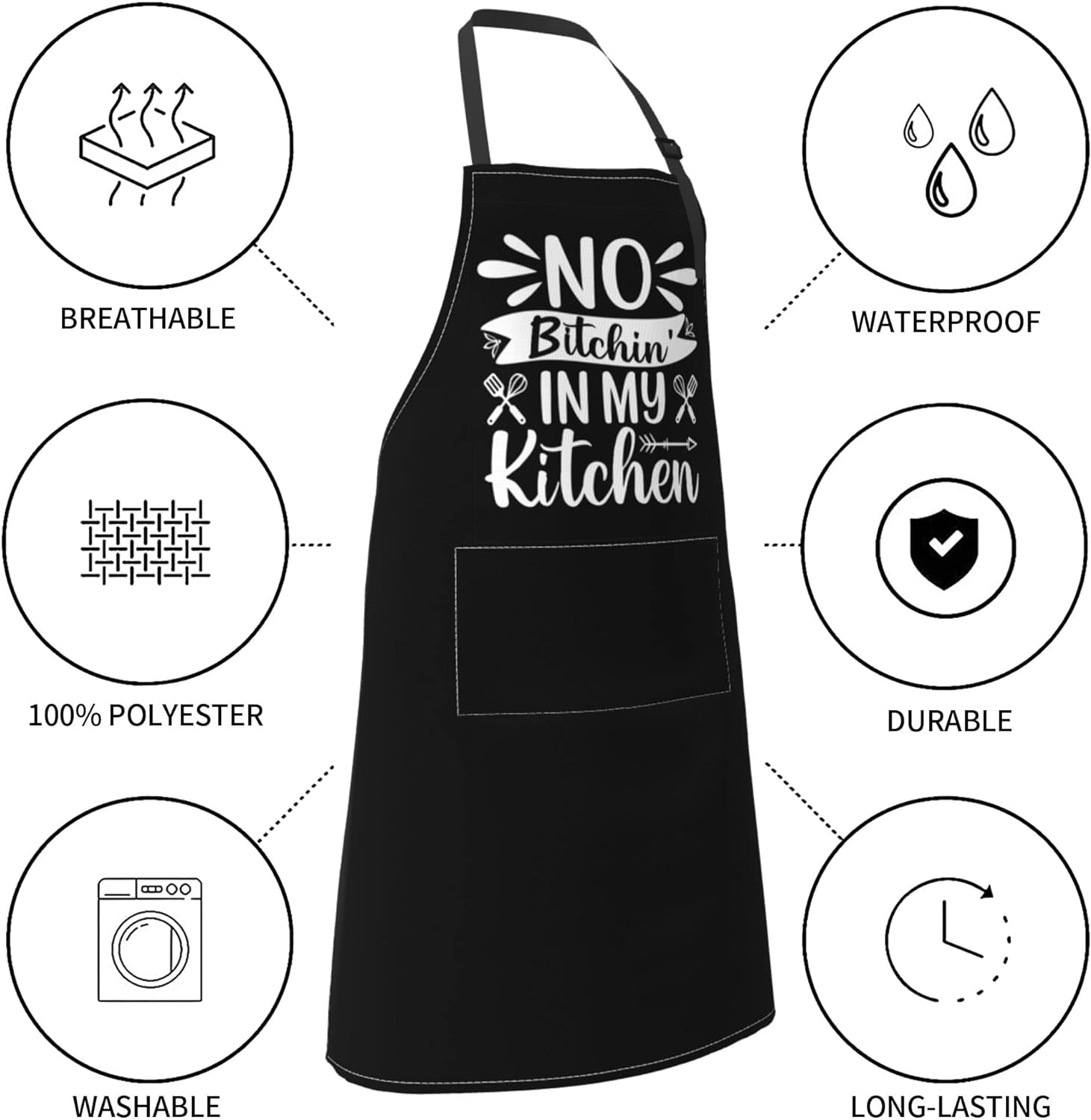 Aprons for Women with Pockets | 28 X 33 Inches | Cooking, Baking, Kitchen, Chef, Men'S Apron