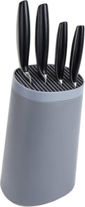 Universal Knife Block Oblique Grey, Space Saver Knife Storage - Detachable for Easy Cleaning & Unique Slot Design to Protect Blades-Oblique for Easy to Reach
