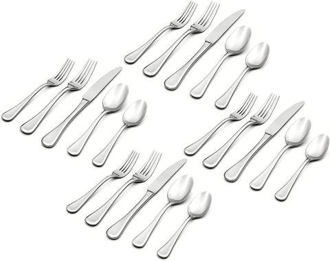 Image of Virage 20 Piece Everyday Flatware Set, Service for 4, 18/0 Stainless Steel, Silverware Set