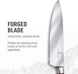 Grand Maître Chef'S - Ergonomic Knife with Innovative Straight Blade - Handle Wood - 8