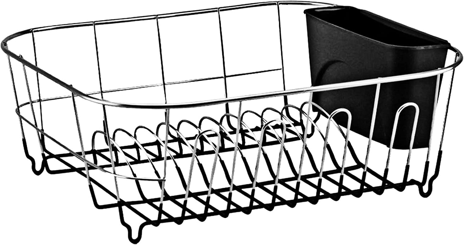 Deluxe Chrome-Plated Steel Small Dish Drainers (Black)