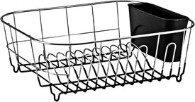 Deluxe Chrome-Plated Steel Small Dish Drainers (Black)