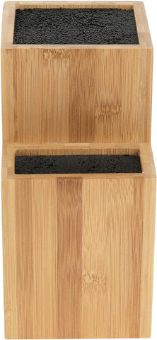 Image of Knife Holder- Universal Knife Holder- Bamboo Wood Kitchen Knife Holder, Extra Large Knife Storage, Universal Knife Block