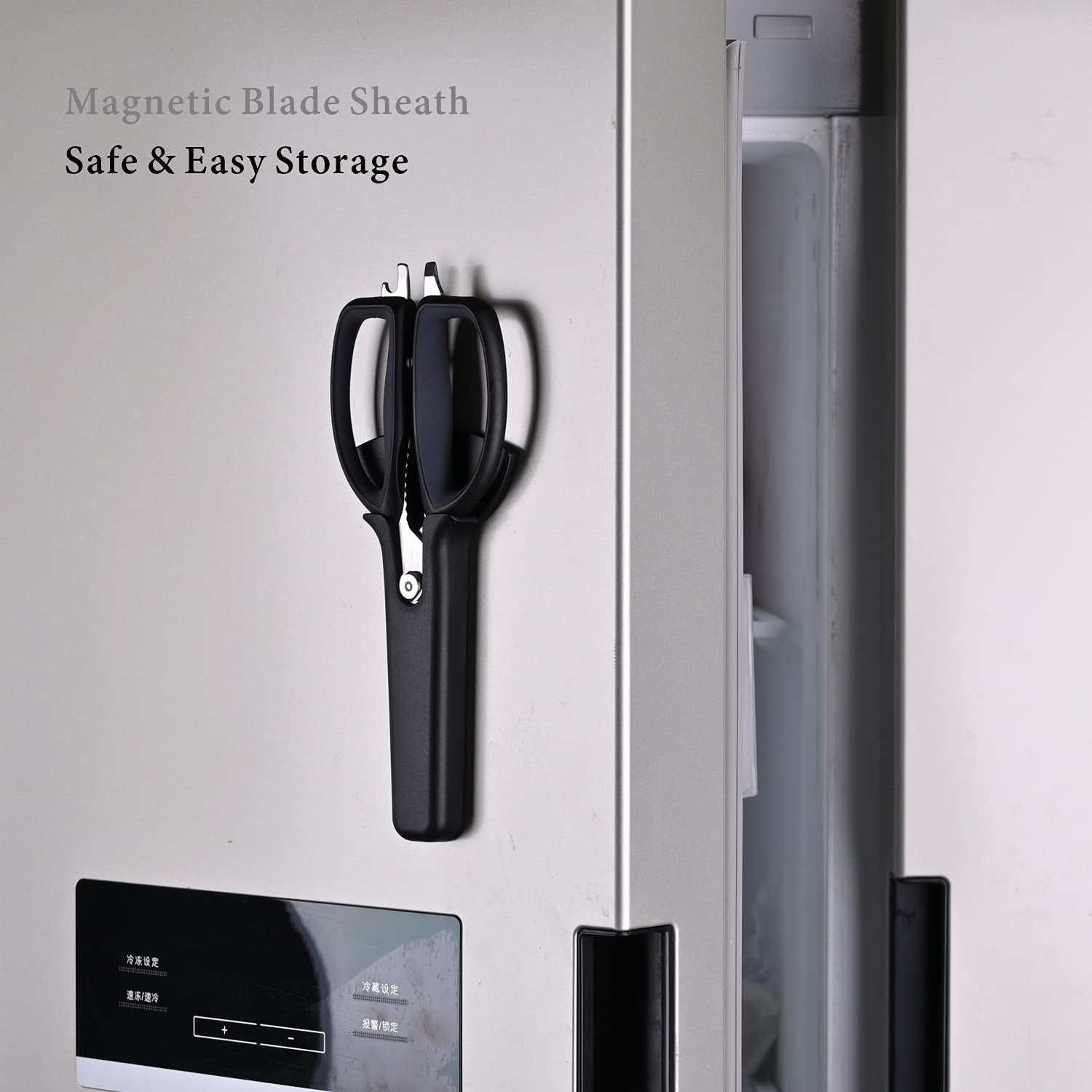 Kitchen Scissors, Premium 5Cr15 Stainless Steel, Magnetic Sheath Holder for Fridge, Heavy Duty Kitchen Shears, Advanced CNC Technology for Smooth Come Apart, Soft-Touch Handle