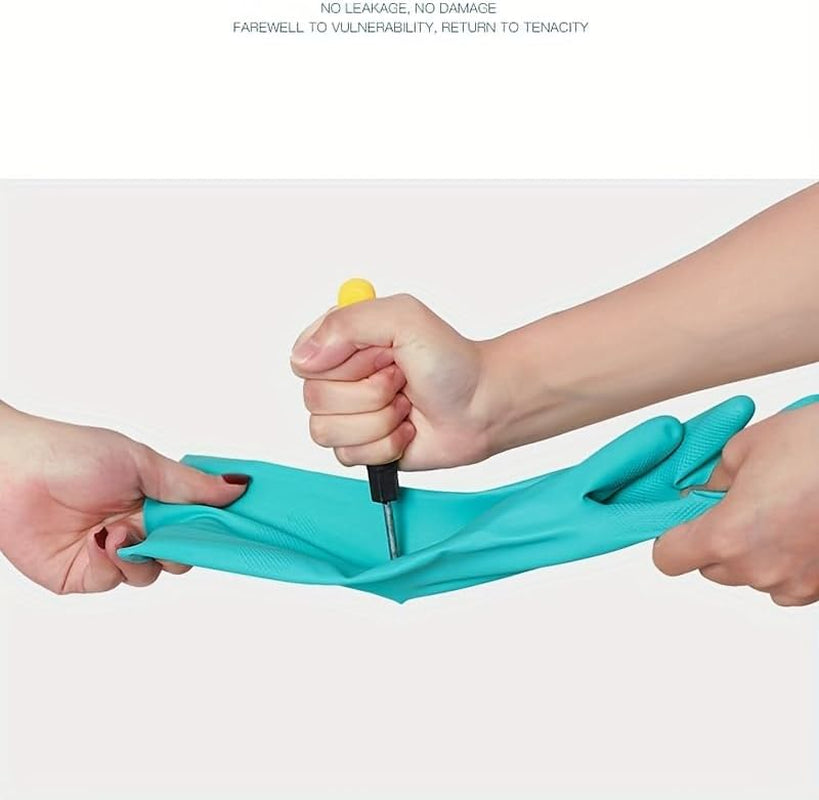 Oil-Proof Dishwashing Gloves,Cotton Liner,Reusable Work Cleaning Gloves,For Kitchen Food Gardening Pet Care 1Pair