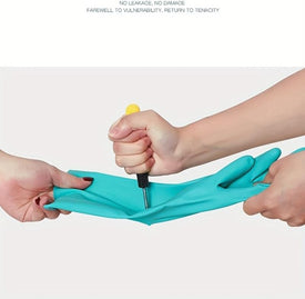 Oil-Proof Dishwashing Gloves,Cotton Liner,Reusable Work Cleaning Gloves,For Kitchen Food Gardening Pet Care 1Pair