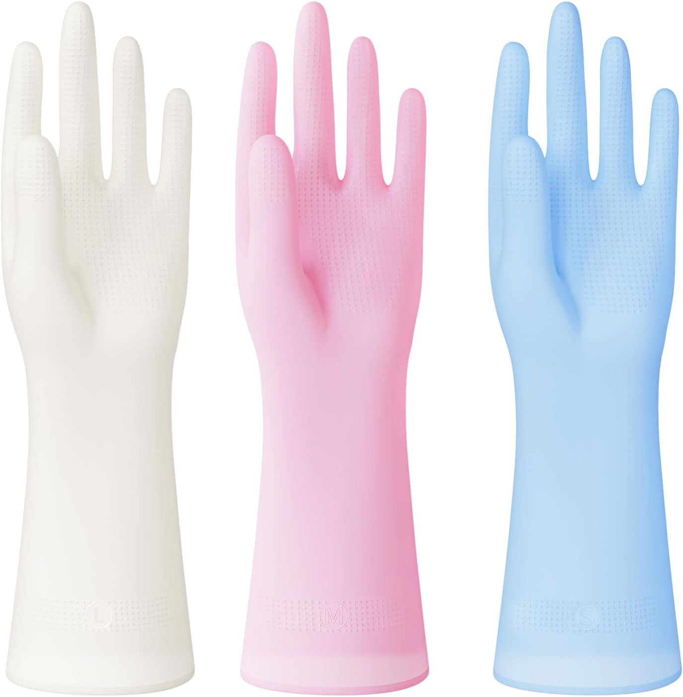 Reusable Rubber Gloves 3 or 6 Pairs for Cleaning Rubber Dishwashing Gloves for Kitchen.