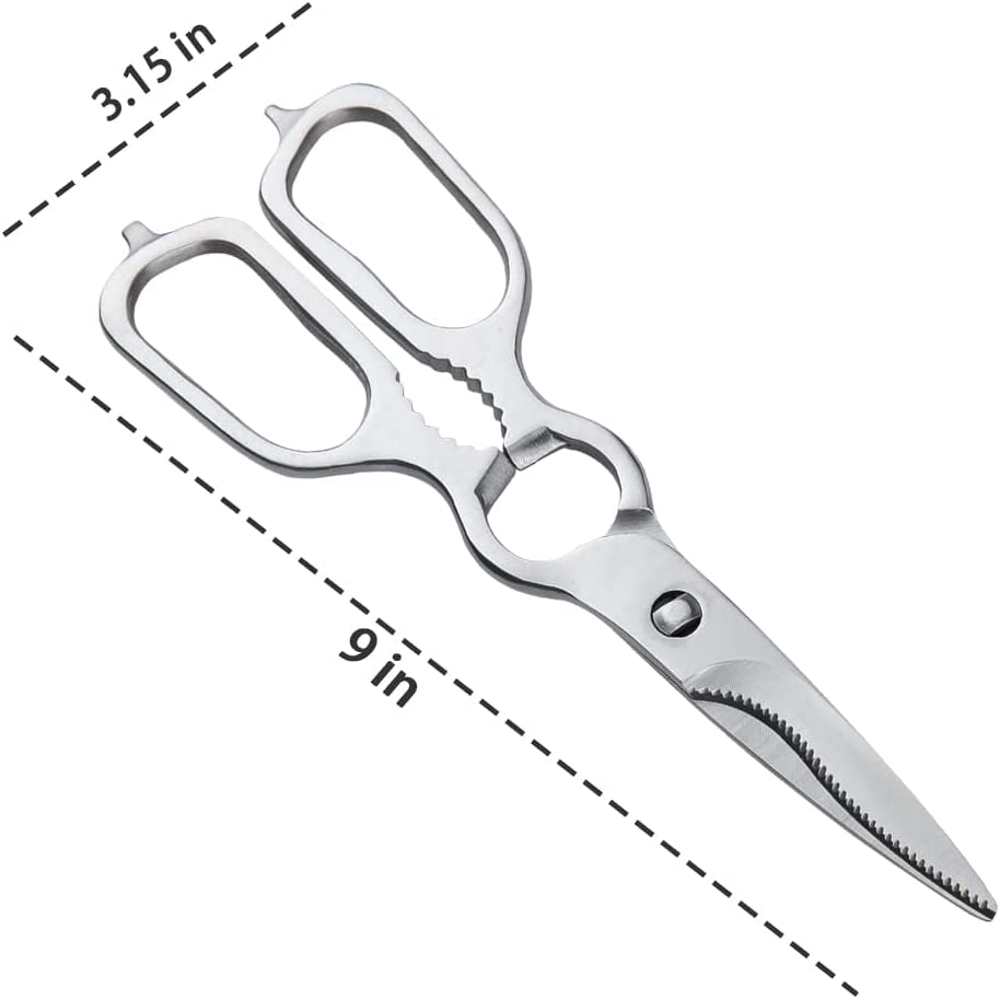Multifuntional Kitchen Scissors,Heavy Duty Poultry Shears,Meat Scissors Detachable Food Scissors for Vegetables Fruits Seafood Chicken Fish 9Inch,Stainless Steel