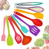 Silicone Kitchen Utensils Set - 10 Pieces Multicolor Silicone Heat Resistant Non-Stick Kitchen Cooking Tools