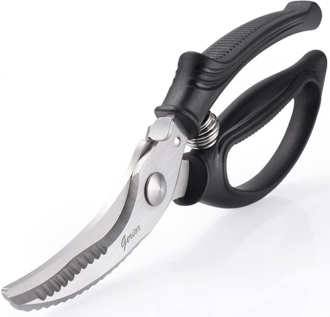 Image of Heavy Duty Poultry Shears - Kitchen Scissors for Cutting Chicken, Poultry, Game, Meat - Chopping Vegetable - Spring Loaded